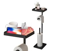 Porte-papier toilette sur pied,Porte-rouleau de papier, support de papier toilette avec support de rangement | Support de rouleaux de mouchoirs, accessoires de rangement de salle de bain détachables e