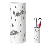 Porte Parapluie, Ø15 x 40 cm, 1 Stück Porte Parapluie en Métal Rond, Seau de Rangement pour Cannes de Marche, pour Parapluies, Bâtons de Randonnée, Papier D'emballage, Bâtons de Trekking(Blanc)