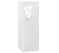 Porte-Parapluie avec Design de Feuilles & Drip Amovible Acier Blanc