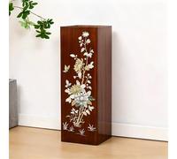Porte-parapluie en bois massif avec plateau de drainage amovible, motif vintage, seau de rangement pour entrée, support décoratif pour salon et couloir