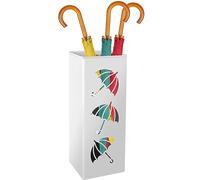 Porte-parapluie en métal sur pied - Porte-parapluie décoratif multifonction pour entrée, maison, hôtel, bureau (blanc)