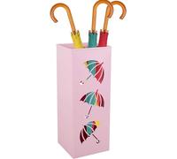 Porte-parapluie en métal sur pied - Porte-parapluie décoratif multifonction pour entrée, maison, hôtel, bureau (rose)