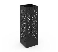 Porte parapluie FLOWER carré en acier noir hauteur 45 cm