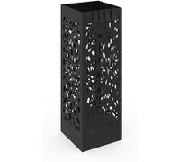 Porte parapluie FLOWER carré en acier noir hauteur 45 cm Noir G