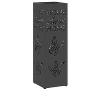 Porte-parapluie moderne - vidaXL - Noir - Métal - 15,5x15,5x49 cm - Forme rectangulaire - Usage intérieur - Durable