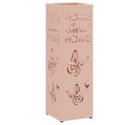 vidaXL Porte-Parapluie avec Stockage Rose 15,5 x 15,5 x 49 cm Métal, Meuble Moderne pour Salon, Design rectangulaire, Rangement Solide, Organiseur Polyvalent pour l'entrée