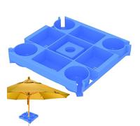 Porte-parapluie portable avec porte- , fentes pour téléphone, plateau de parapluie avec porte-gobelet, pour piscine, bord de mer, terrasse, jardin, cour, terrasse