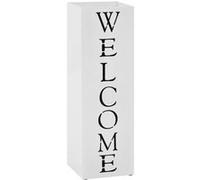 vidaXL Porte-parapluie Welcome acier blanc