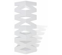 Porte-parapluies en acier - 48,5 cm de hauteur - Blanc - Protection murale avec bac de récupération amovible