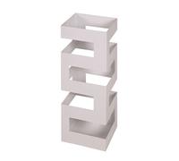 Porte parapluies en metal laque blanc, Dim : 16 x 16 x 48 cm --