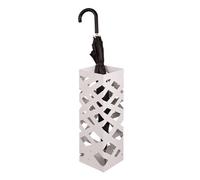 Porte parapluies en metal laque blanc, Dim : 16 x 16 x 48 cm --