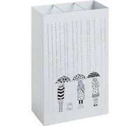 Porte parapluies en métal laqué blanc motif noir - Longueur 30 x Hauteur 48 x Profondeur 16 cm -PEGANE- Noir G