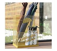 Porte-parapluies, Grand Format, pour Usage Domestique ou Professionnel, avec Compartiments ajourés pour Ranger séparément Les parapluies Longs et Courts/Noir / 35 x 24 x 46 cm (Or 51 x 24