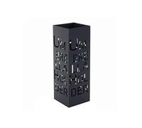 Porte-parapluies HWC-C78, support pour parapluie, quadratique 55cm écriture, noir