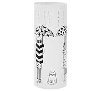 Porte-parapluies pour femme en acier blanc avec bac d'égouttage amovible, design et durable