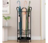 Porte-parapluies rond en métal noir, 60 cm