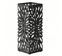 Porte-parapluies, Support pour Parapluies d'Entrée, Carré, en Acier, Organisateur sur Pieds, pour Parapluies et Cannes, avec Réceptacle d'Eau Amovible, 4 Crochets, Noir [Durable et antirouille] Fabriq