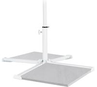 Porte-parasol avec pince - réglable - pied en croix en acier - pour parasols de 19 à 34 mm - blanc Parasol pince