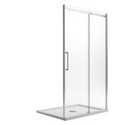 Idralite Porte de douche 120 cm H200 en verre transparent ESG 8 mm version droite avec Easy-Clean Mod. Prime