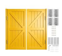 Porte Partition Intérieure, Portillon Bois en Pin Massif, Portes Battante, Demi-Porte Pivotante pour Cuisine, Escalier, Salle de Bain, Ouverture Bidirectionnelle(Yellow,94x100 cm (WxH))