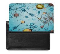 Porte-passeport abstrait biologie chimie pour homme et femme en cuir PU Portefeuille de voyage tendance Passeport Book Holder étanche Housse de passeport Organiseur de documents de voyage