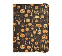 Porte-passeport d'Halloween citrouilles chauve-souris en cuir pour voyage grande capacité pour femme accessoires indispensables