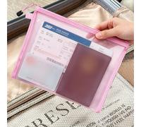 Porte-passeport transparent avec fermeture éclair - Sac de voyage léger pour documents, matériau plastique durable, porte-cartes portable, peut contenir passeport, carte d'identité, espèces et cartes