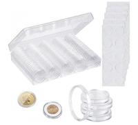 Porte-pièces rond, étui en plastique pour pièces, boîte de rangement, organisateur de pièces