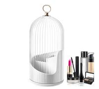 Porte-pinceau De Maquillage Rotatif Avec Couvercle - Cylindre Organisateur De Cosmétiques Anti-poussière, Rangement Fermé | Vitrine De Partie Supérieure Du Comptoir De Vanité Pour La Chambre À Coucher