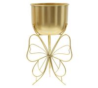 Porte-plante Farfy en fer doré avec base en papillon — h 40 cm