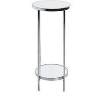 Porte plantes en acier chromé coloris gris et verre - diamètre 29 x hauteur 66 cm - PEGANE - Gris G