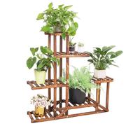 Porte Plantes en Bois - Étagère à Fleurs à 5 Niveaux - Support pour Pot de Fleur 96x25x95cm pour Jardin Balcon Terrasse