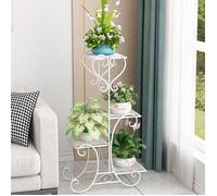 Porte Plantes - Métal Blanc- Support Pot de Fleurs - pour Balcon, Salon, Jardin 50 x 25 x 87 cm