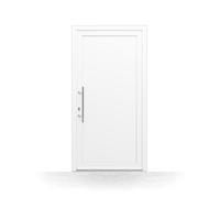 Porte pleine extérieur pvc, 760x1885 mm, blanc, ouverture vers l'intérieur à gauche, modèle Lunel