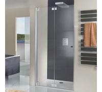 Porte pliante à charnières HSK K2P dans niche, dimensions : 75,0 cm x 200,0 cm, butée gauche, 2108075-L-41-50edelglas, Cabines de douche: Aspect chromé : ESG clair avec verre précieux