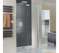 Porte pliante à charnières HSK K2P dans niche, dimensions : 80,0 cm x 200,0 cm, butée à droite, 2108080-R-41-50edelglas, Cabines de douche: Aspect chromé : ESG clair avec verre précieux