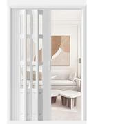 Porte pliante accordéon en PVC avec rail en alliage, porte coulissante d'intérieur pour balcon, cuisine et cave, 76x80 in / 193 x 203,2 cm, design peu encombrant