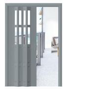 Porte pliante accordéon en PVC avec rail en alliage, porte coulissante d'intérieur pour balcon, cuisine et cave, 76x80 in / 193 x 203,2 cm, design peu encombrant