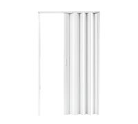 Porte pliante accordéon en PVC blanc avec poignée de loquet - Séparateur de pièce polyvalent, multiple (160 x 160 cm) pour une gestion facile de l'espace et des solutions intérieures élégantes.