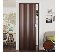 Porte pliante en PVC Noyer Mansonia - FORTE - Modèle Luciana - Réversible Droite/Gauche - Rail fourni