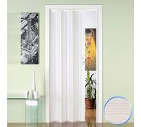 Porte pliante en PVC - Porte intérieure - Gain de place - Étanchéité - 88,5 x 214 cm - Blanche
