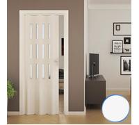 Porte pliante - FORTE - Luciana - PVC - Verre Opaque - Blanc - 88x214cm