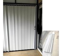 Porte pliante imperméable pour une utilisation en extérieur, cadre en aluminium blanc, séparateur de pièce temporaire, 213,4 cm de hauteur x 182,9 cm de large, durable et élégant