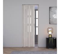 Porte pliante interieur pvc 83x214 cm mod. Maya Blanc relief horizontal avec ...