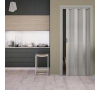Porte Pliante PVC accordèon reductible coulissante Tissu Gris 83x214 Mod Maya