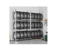 vidaXL Étagères à pneus avec 3 étagères 2 pcs. argent 110x40x200 cm acier
