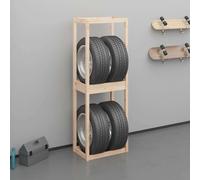 Porte-pneus Étagère Support Rangement Garage Marron Bois de Pin Massif vidaXL