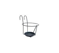 Porte-pot avec soucoupe et crochet - Louis Moulin - Anthracite - Pour pots Ø25 cm - Acier époxy résistant au gel