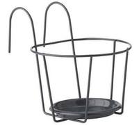 Garden ID – Porte-pot balcon 21 cm Anthracite – Taille optimale, design élégant, support sûr
