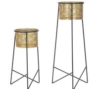 Cache-pot Mauro Ferretti Exy (x2) Doré 37x76-27x51 cm